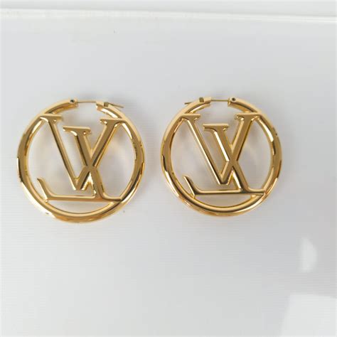 louis vuitton earrings hoops|louis vuitton refurbished earrings.